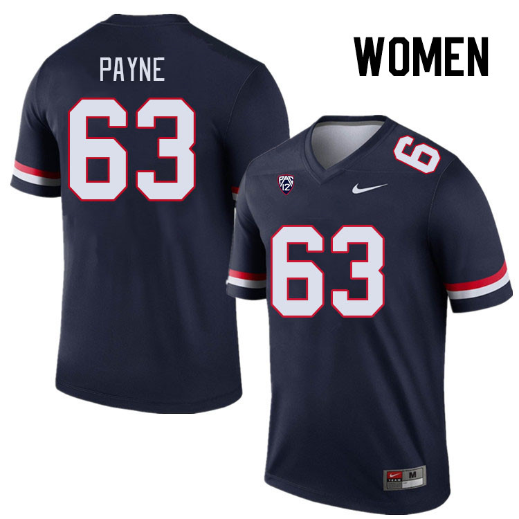 Women #63 Elijha Payne Arizona Wildcats College Football Jerseys Stitched Sale-Navy